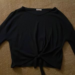 tucker & tate girls medium 8-10 navy blue long sleeve notted front!